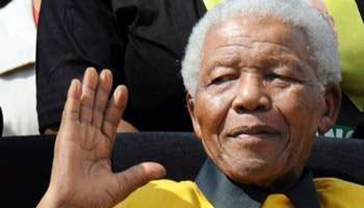 Nelson Mandela à un rassemblement de l’ANC, le 19 avril 2009 à Johannesburg.