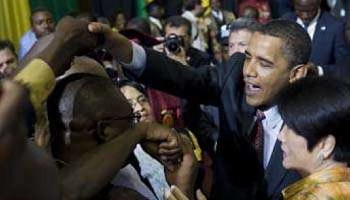 Barack Obama au Ghana en 2009, l’une de ses rares visites en Afrique. © AFP