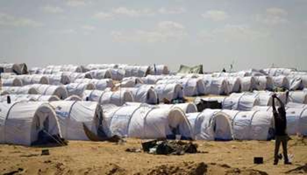 Le camp de réfugiés de Choucha dans le sud tunisien le 18 mars 2011. © AFP