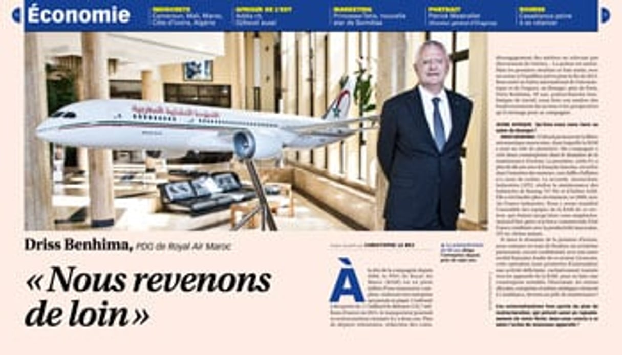 Cette semaine dans Jeune Afrique, une interview exclusive de Driss Benhima, le PDG de Royal Air Maroc.