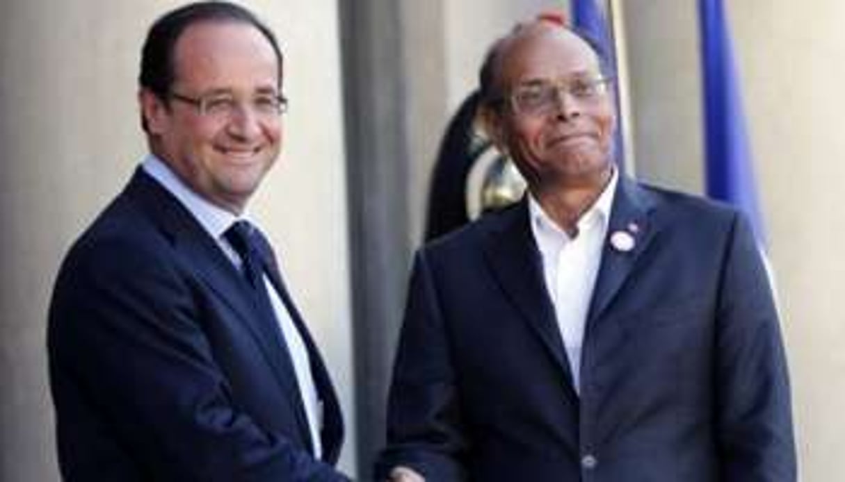 François Hollande et Moncef Marzouki, le 17 juillet 2012 à l’Élysée. © AFP