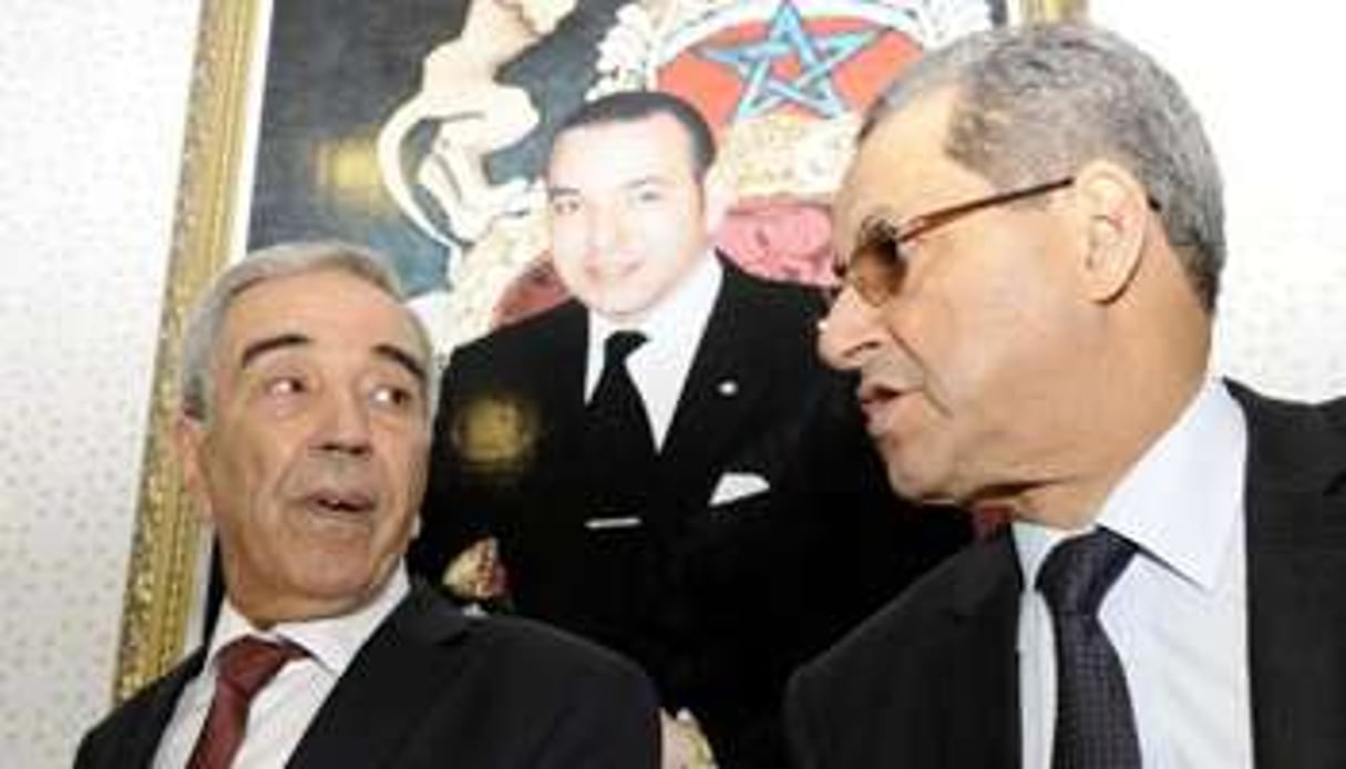 Daho Ould Kablia (g) et Mohand Laenser (d) à Rabat le 21 avril 2013. © AFP