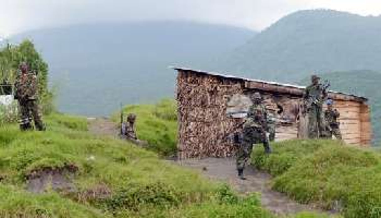 Des rebelles du M23, le 3 juin 2013 à Mutaho, à l’est de Goma. © AFP