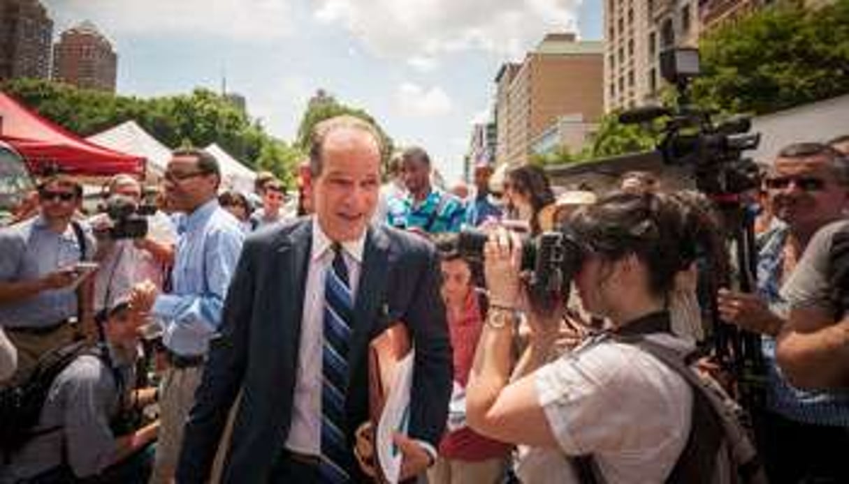 Eliot Spitzer annonce sa candidature à la presse, le 8 juillet à Union square. © Richard B. Levine/Newscom/Sipa