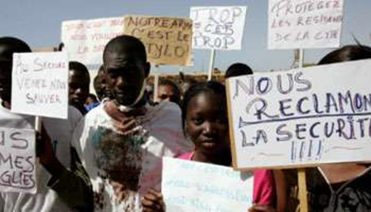 Des étudiants africains manifestent à Rabat contre le racisme, le 19 juillet 2007. © AFP/Abelhak Senna