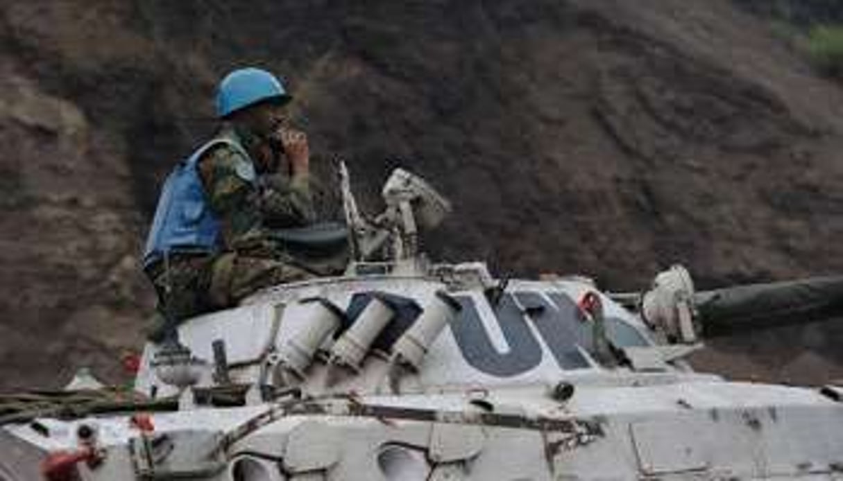 Un char des Nations unies à Munigi, près de Goma, le 18 juillet. © AFP