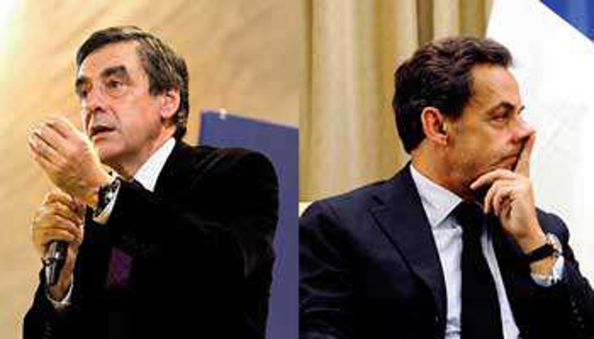 François Fillon (à g.) et Nicolas Sarkozy : prochain round dans un mois. © Fayolle Pascal/Sipa et David Buimovitch/Newscom/Sipa