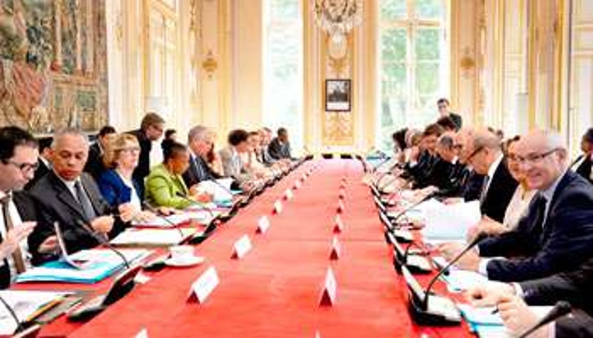 Comité interministériel de la coopération, à Matignon, le 31 juillet. © Bertrand Guay/AFP