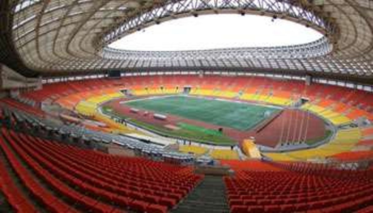 La piste d’athlétisme du stade Loujniki à Moscou. © AFP