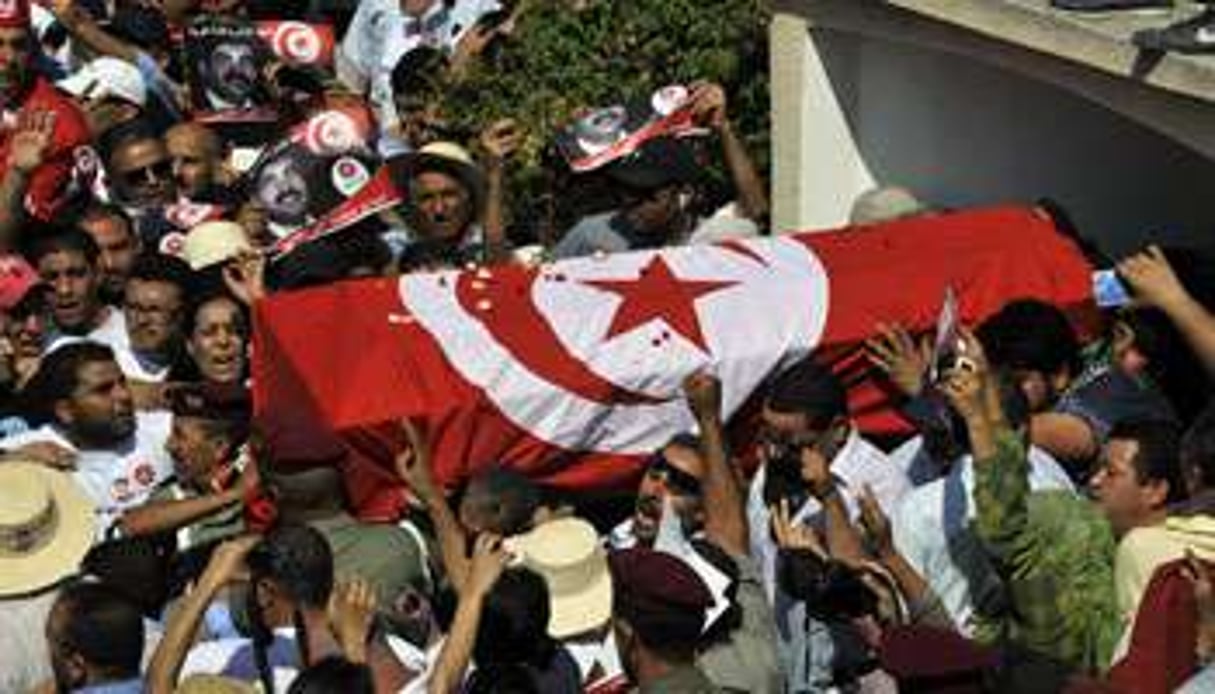Funérailles de Mohamed brahmi, le 30 juillet. © FETHI BELAID / AFP