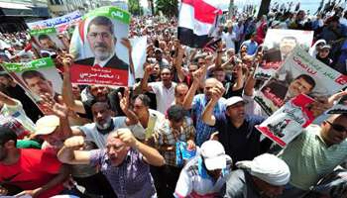 Des manifestants pro-Morsi à Alexandrie en Egypte, le 16 août 2013 © AFP