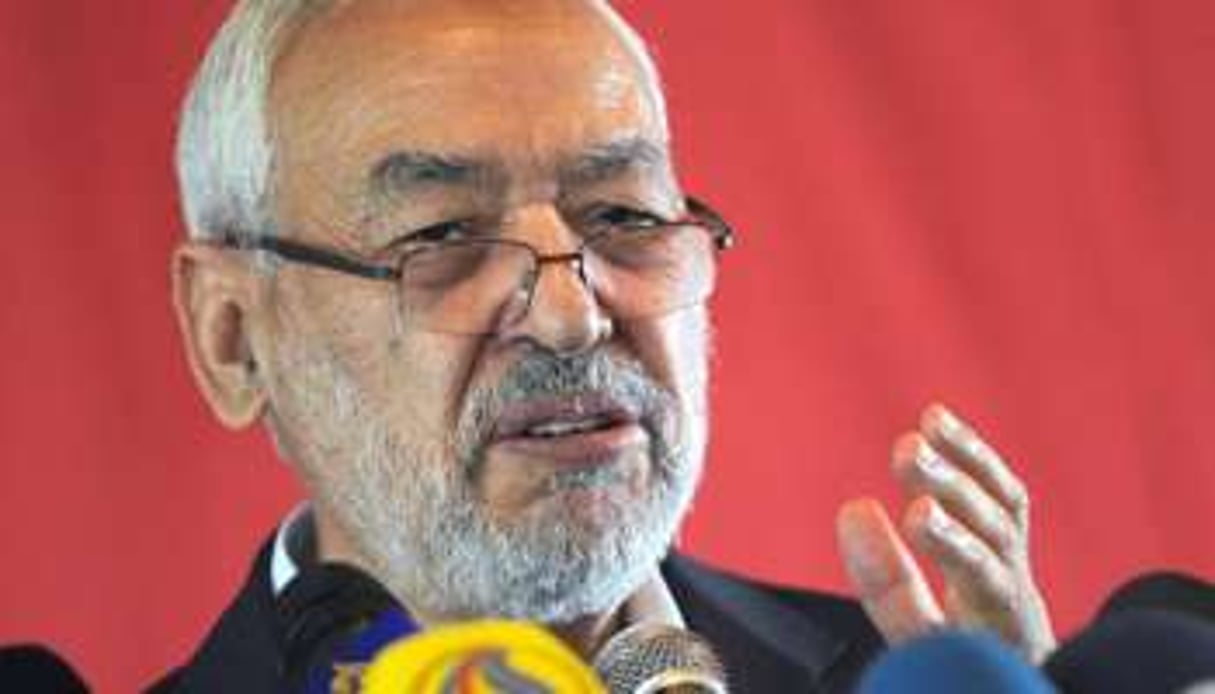 Rached Ghannouchi, le chef d’Ennahdha, le parti au pouvoir en Tunisie, le 15 août 2013 à Tunis. © AFP