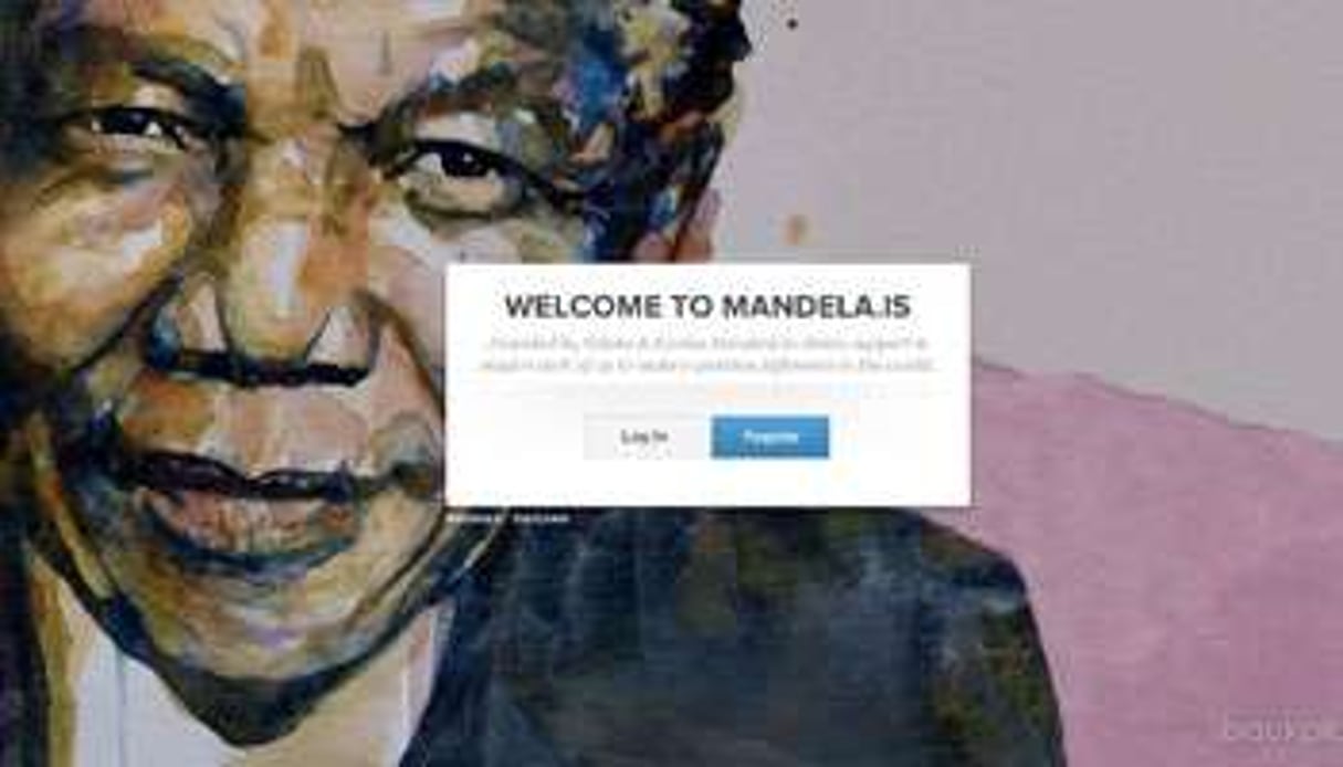 Page d’accueil de mandela.is, le réseau social dédié à Nelson Mandela. © DR