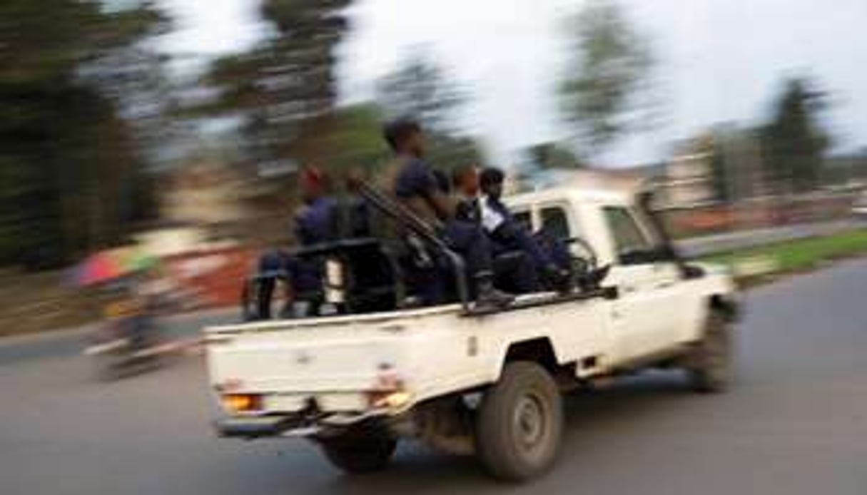 La police nationale congolaise partrouille dans les rues de Goma, le 1 août 2013. © AFP
