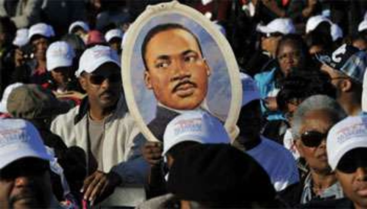 Effigie de Martin Luther King, lors d’un hommage, en octobre 2011. © AFP