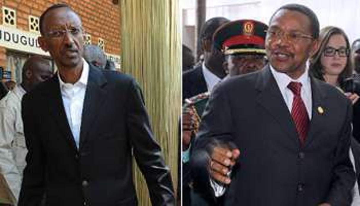 Le Rwandais Paul Kagame et le Tanzanien Jakaya Kikwete © Montage/AFP