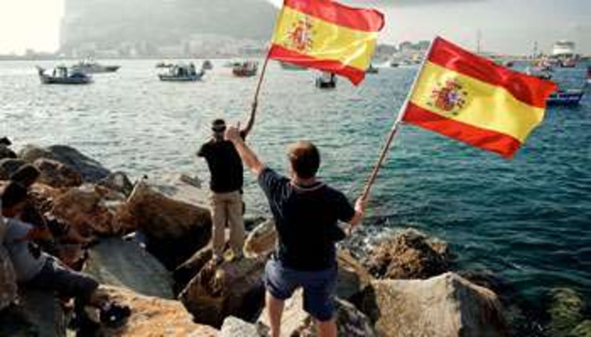 Manifestation de pêcheurs espagnols, le 18 août 2013. © Claudio Alvarez/Newscom/Sipa