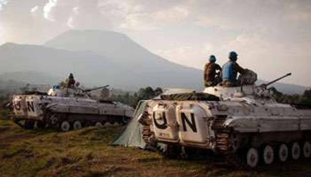Des soldats de l’ONU au Kivu. © AFP