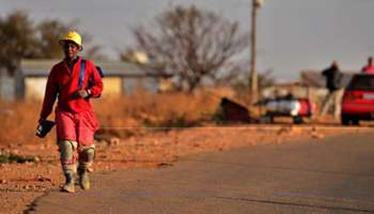 Un mineur le 4 septembre 2013 du site Driefontein à Carletonville, au sud-ouest de Johannesburg. © AFP
