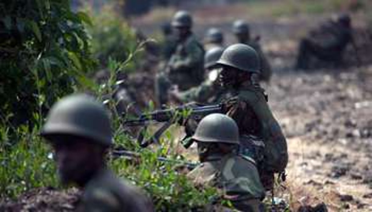 Des soldats congolais près de Goma. © AFP