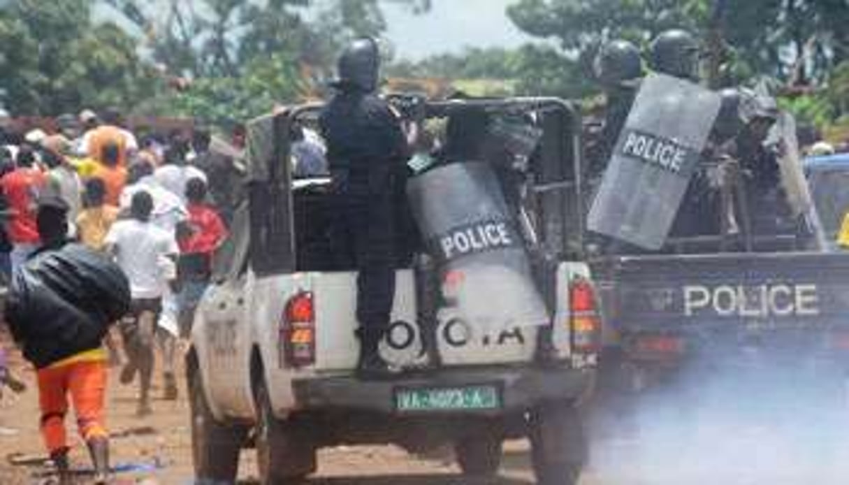 La police guinéenne, déployée aux alentours de Conakry. © AFP
