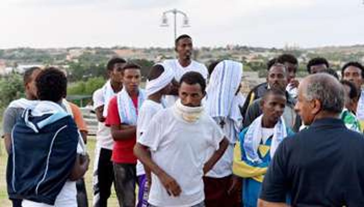 Des migrants érythréens à Lampedusa, le 5 octobre 2013 après le naufrage d’un bateau. © AFP