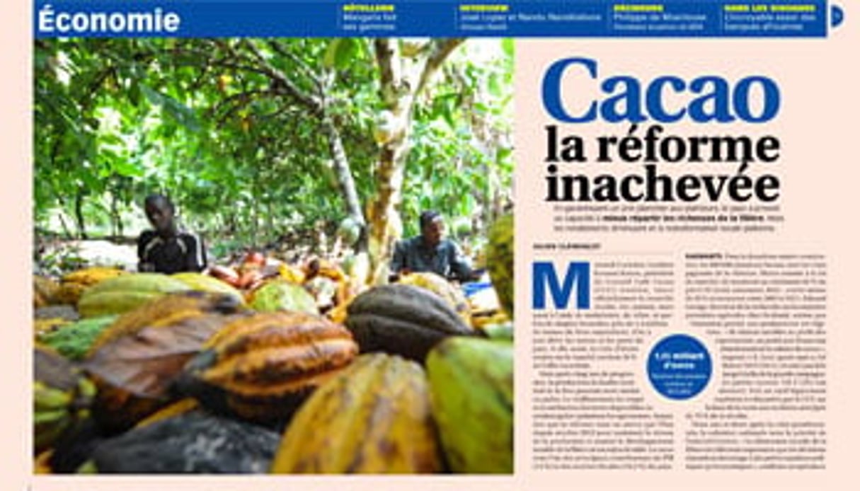 La côte d’Ivoire fournit 36% du cacao mondial. © Kambou Sia / AFP