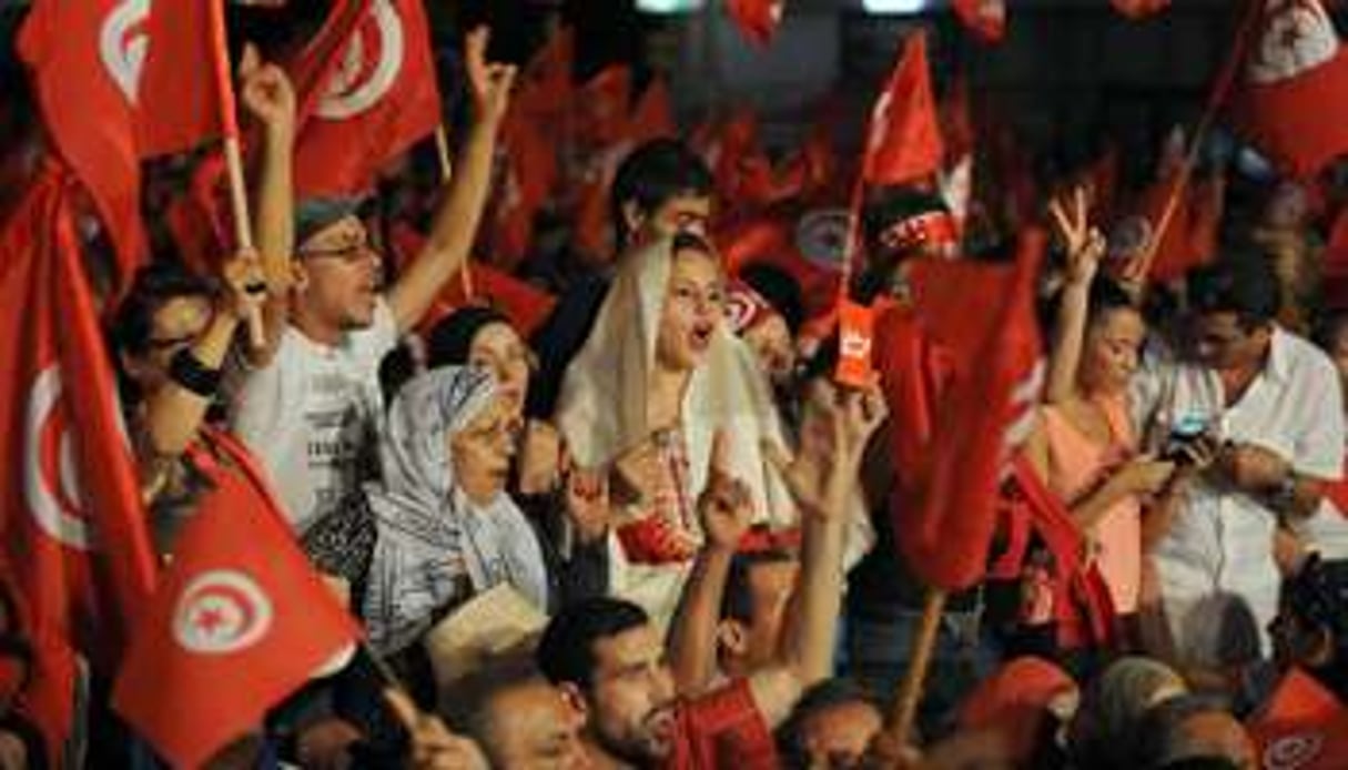 Une manifestation de l’opposition, le 13 août à Tunis. © AFP