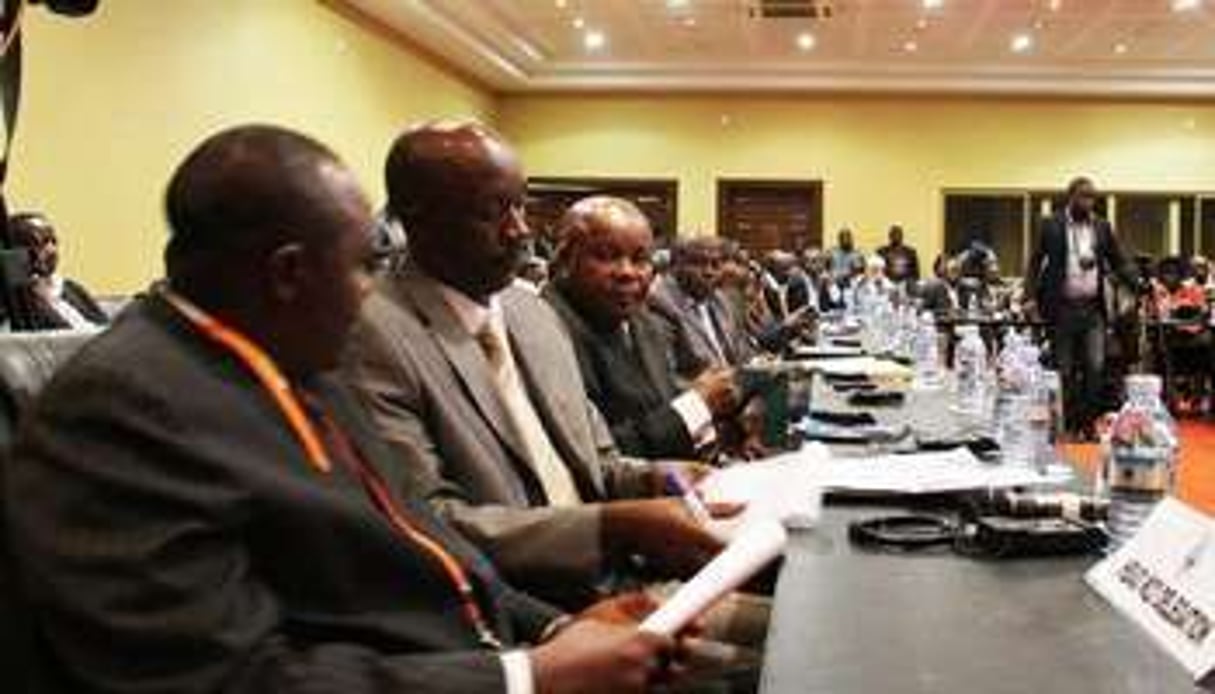 La délégation du M23 aux négociations de paix à Kampala en Ouganda, le 11 décembre 2012. © AFP
