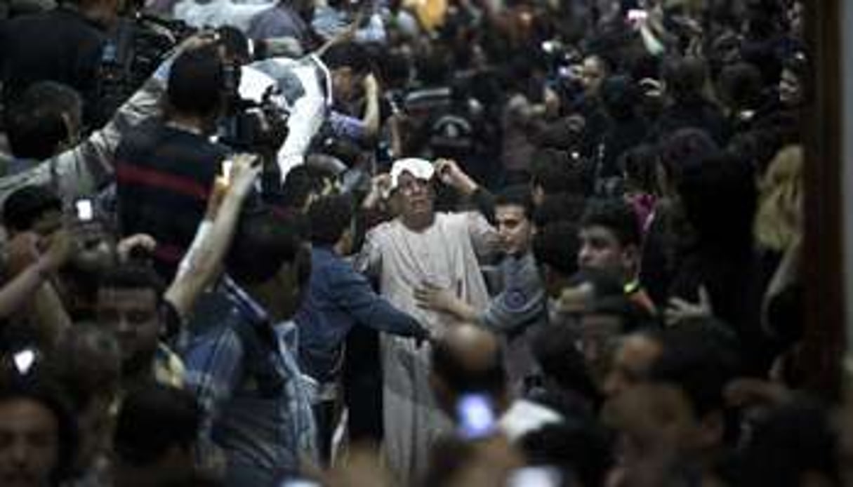 Lors des funérailles des quatre Coptes tués devant une église la veille au Caire, le 21 octobre. © AFP