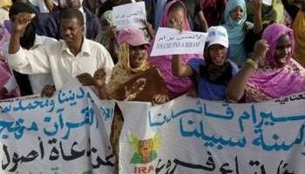 Une manifestation organisée par l’Initiative pour la résurgence du mouvement abolitionniste en Mauritanie (IRA). © Reuters