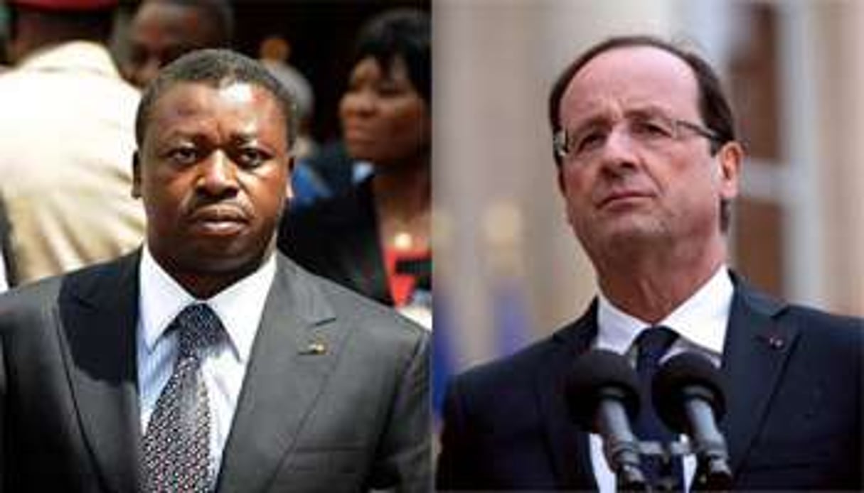 Faure Gnassingbé et François Hollande. © AFP/ Montage J.A.