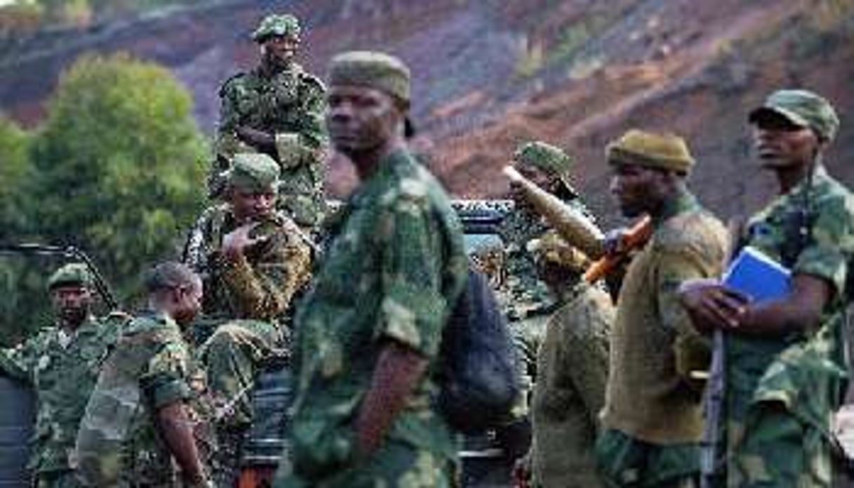 Des soldats de l’armée congolaise déployés près de Kibati, dans l’est du pays, le 4 septembre 20 © AFP