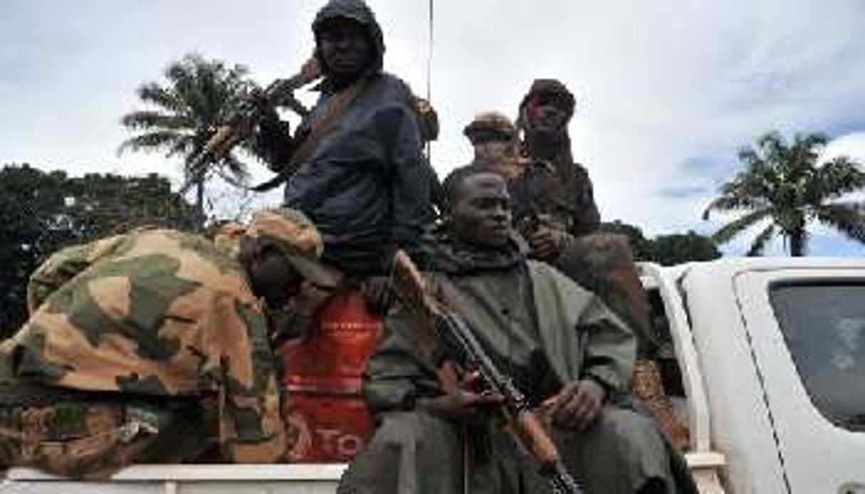 Des anciens rebelles de la coalition Séléka, à Bangassou, le 8 octobre 2013. © AFP
