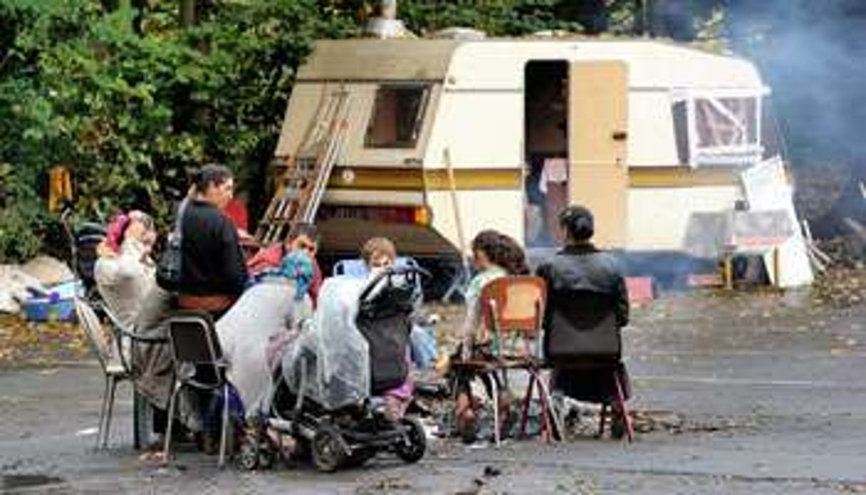 Camp de Roms à Villeneuve-d’Ascq, près de Lilles, en France. © PHILIPPE HUGUEN / AFP