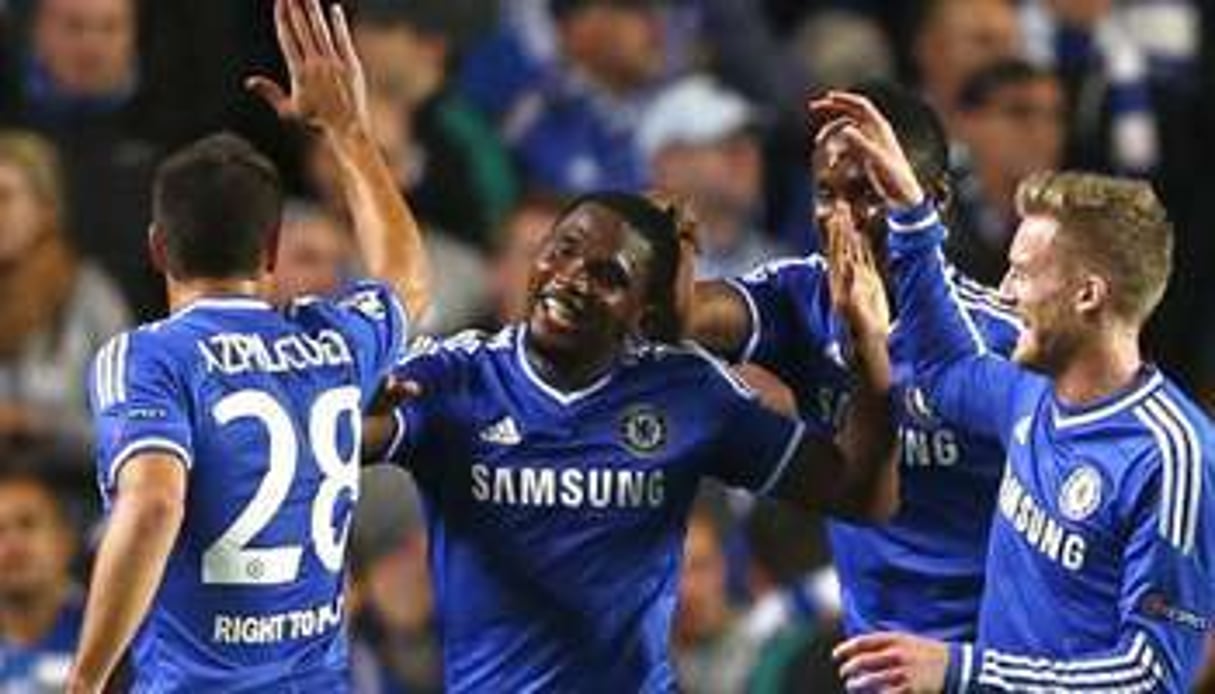 Samuel Eto’o, l’attaquant de Chelsea après son doublé contre Schalke. © AFP