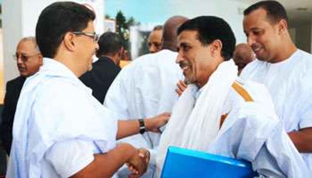 Le 30 septembre, Mohamed Ould Maham (à g.) de l’UPR et Mohamed Ould Maouloud de la COD. © AMI