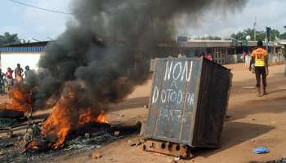Rassemblement anti-Dotodjia à Bangui, le 17 novembre 2013. © AFP/Pacome Pabandji