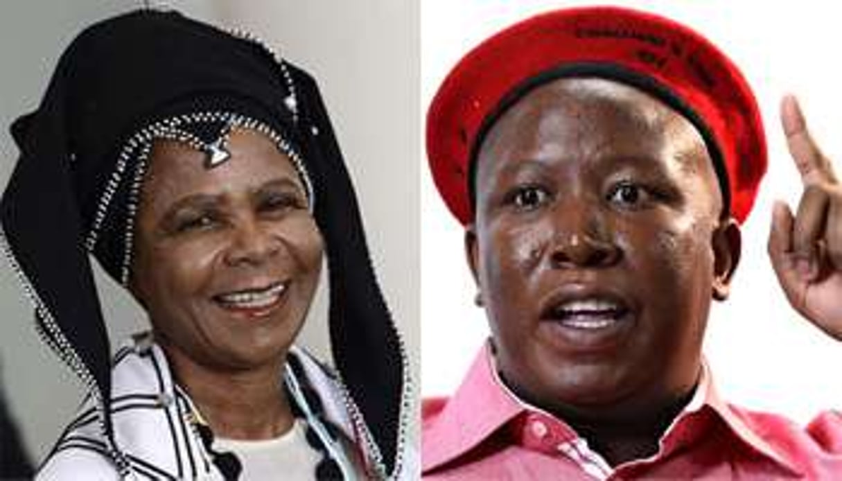 Mamphela Ramphele et Julius Malema. © AFP/Reuters/Montage J.A.