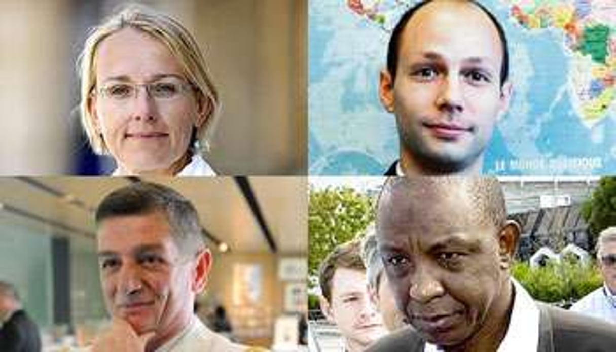 Le Gal, Melonio, Puga et N’Jim, les 4 « conseillers Afrique » les plus influents. © DR ; Sipa ; AFP