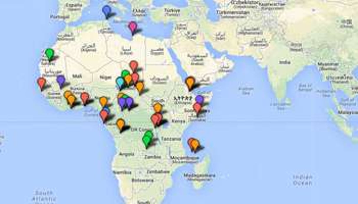 Les interventions françaises en Afrique. © Capture d’écran