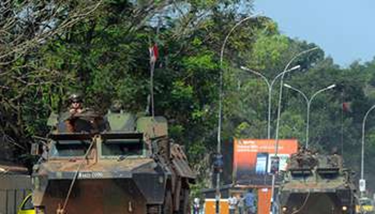 L’armée française dans les rues de Bangui. © AFP