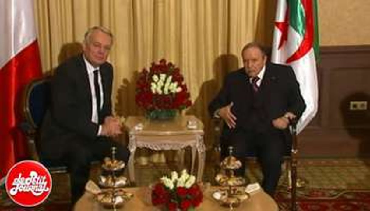 Jean-Marc Ayrault et Abdelaziz Bouteflika. © Capture d’écran.