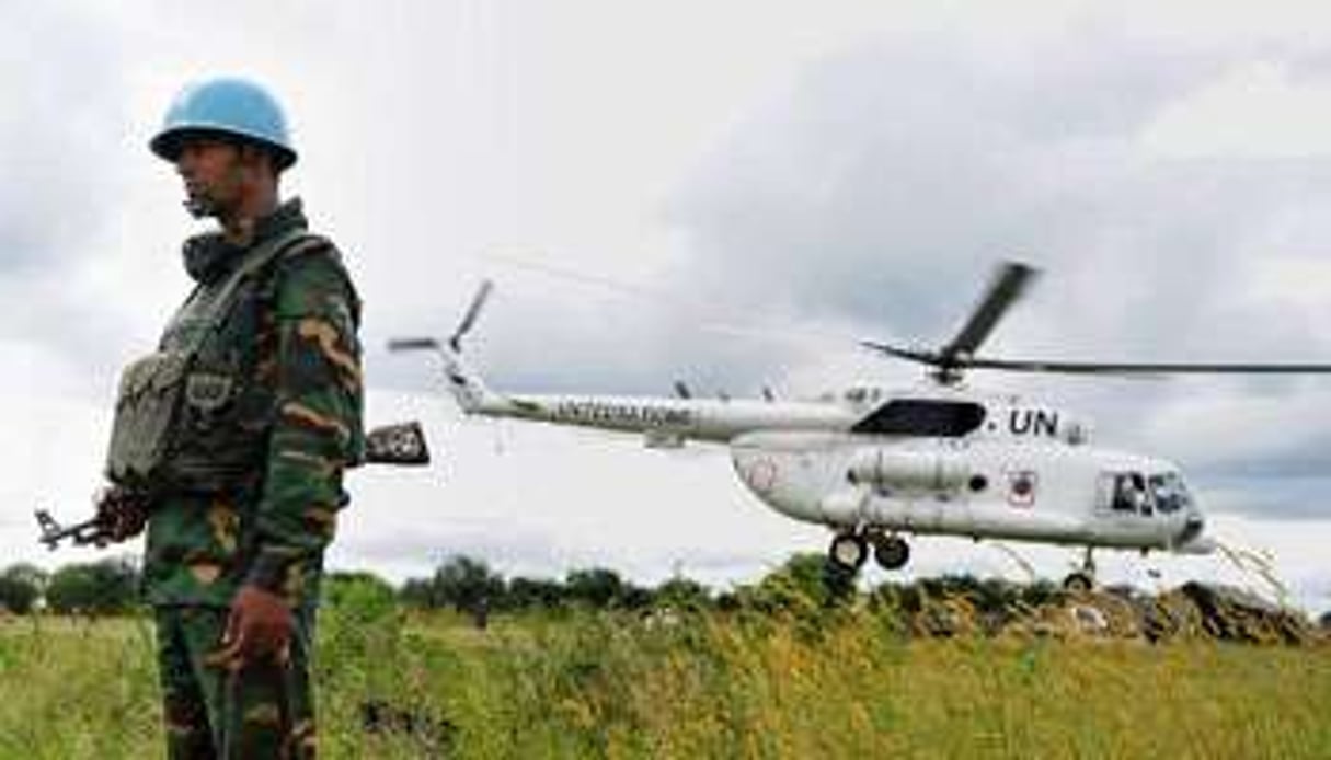 Un Casque bleu des Nations unies en mission au Soudan du Sud, près de Jonglei. © AFP