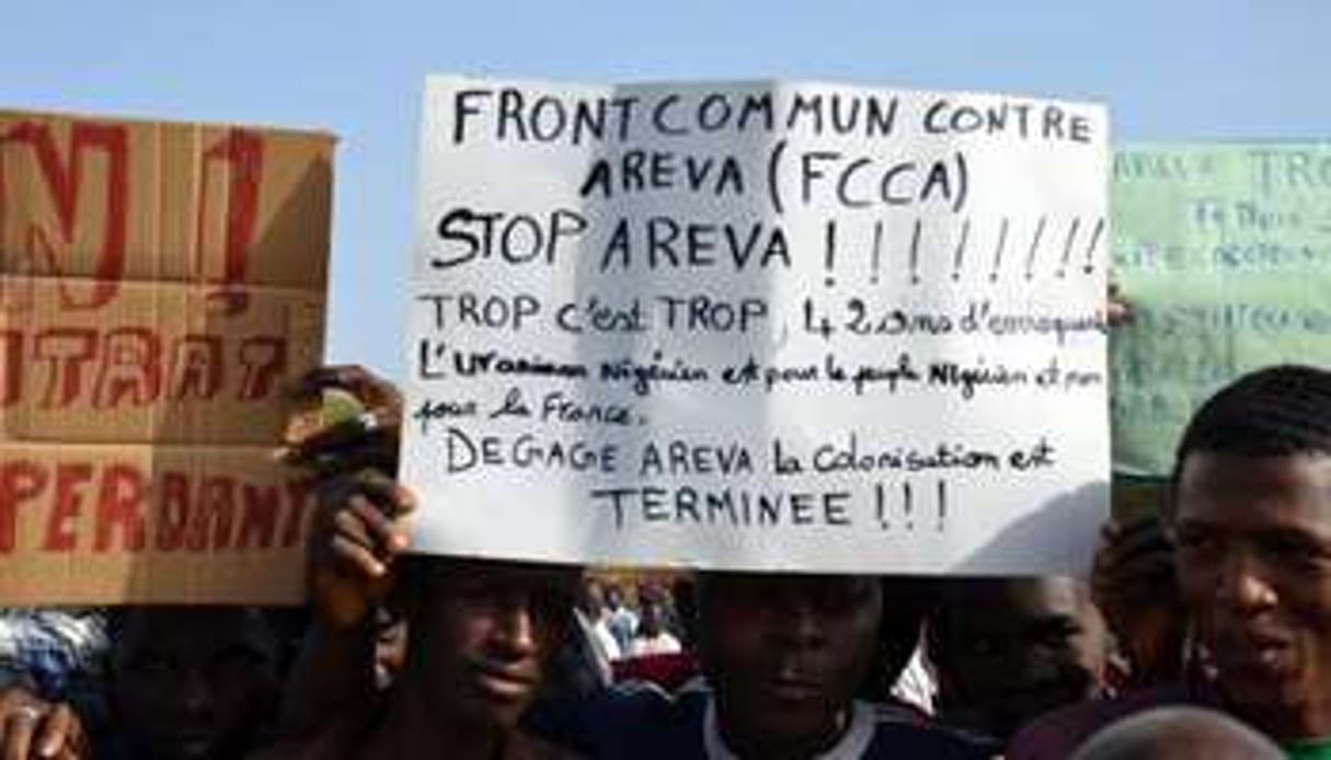 Manifestation contre Areva à Niamey le 21 décembre 2013. © AFP