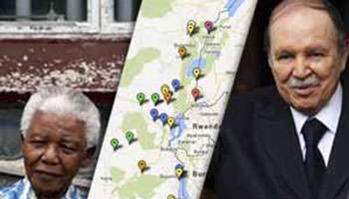 Mandela et Bouteflika ont fait l’actualité en 2013, tout comme la province du Kivu. © Montage JA
