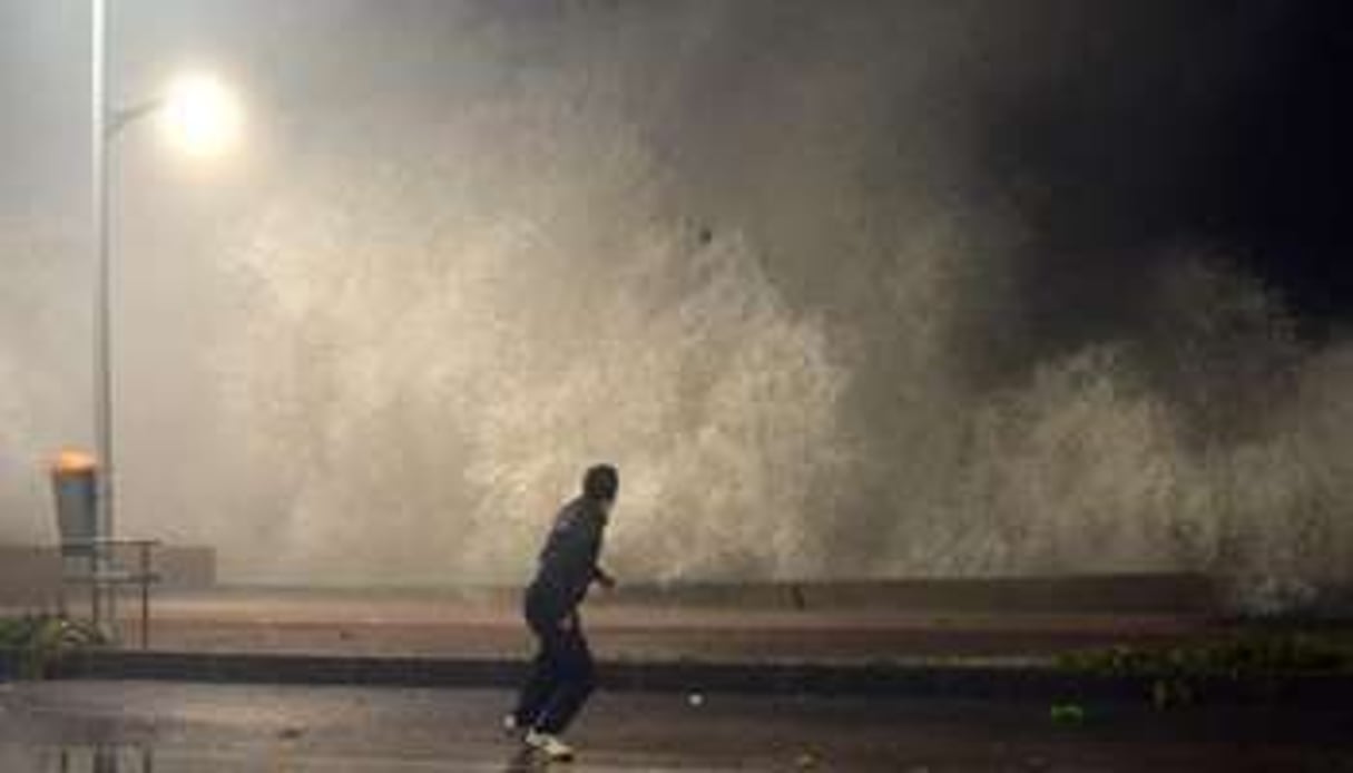 Le front de mer de Rabat lors d’une forte tempête le 7 janvier. © AFP