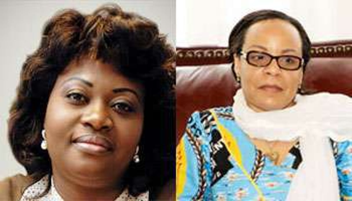 À gauche, la Congolaise Claudia Sassou Nguesso, à droite, la Camerounaise Aminatou Ahidjo. © Vincent Fournier / JA ; DR