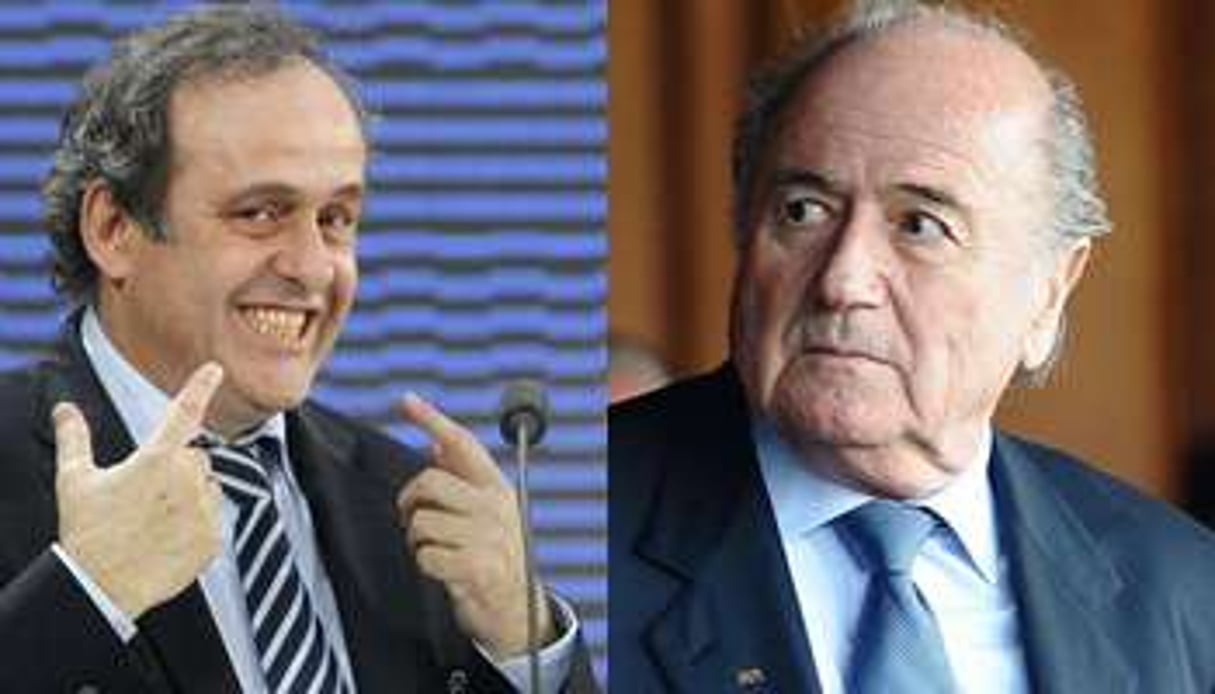Michel Platini (à g.) et Joseph Blatter. © AFP