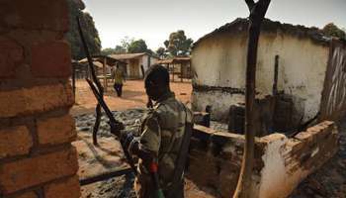 Un combattanat « anti-Balaka » à Bougoura, à 60 km au nord de Bangui, le 19 janvier 2014. © AFP/Eric Feferberg